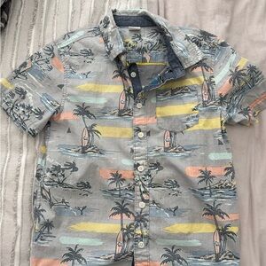 Gymboree Gray and Blue Casual Button Down Shirt